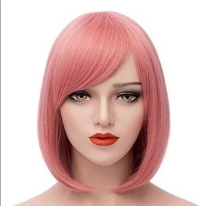 Short PINK 🎀 Wig with Bangs